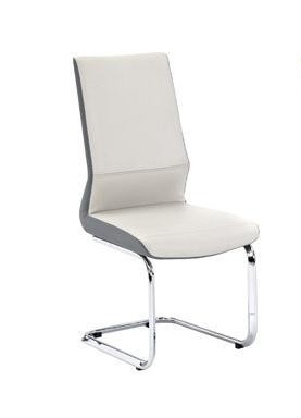 Durable PU Dining Chairs Comfortable With Brushed Stainless Steel 0.244 Cbm