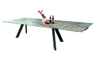 Modern Extension Dining Table 3D Printed Texture Steel Frame 8-10 Person